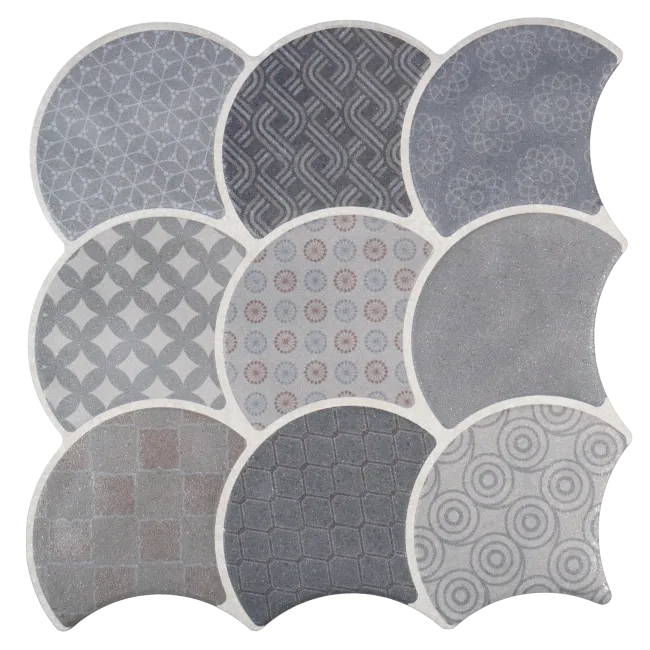 Scale Boho Grey Wall and Floor Tiles