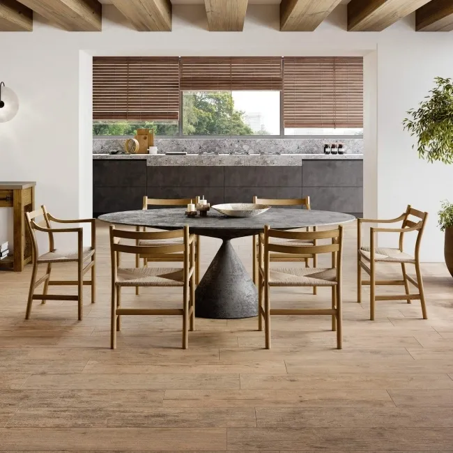 Sequoia Dark Oak Wood Effect Anti Slip Italian Porcelain Tile