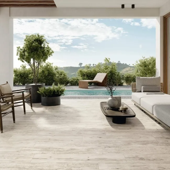 Sequoia White Oak Wood Effect Anti Slip Italian Porcelain Tile