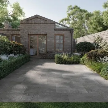 Triunfo Graphite Stone Effect Large Outdoor Porcelain Slab Tile