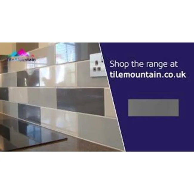 Linear Dark Grey Gloss Wall Tiles