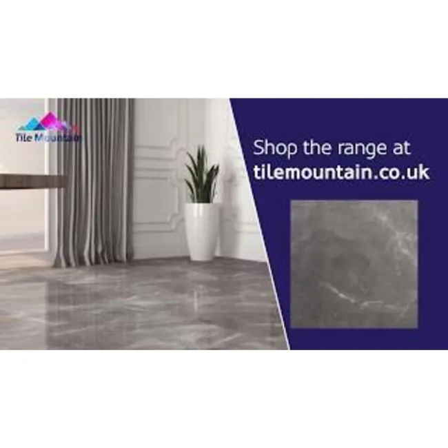 Marmy Grey Polished Marble Effect Porcelain Floor Tile