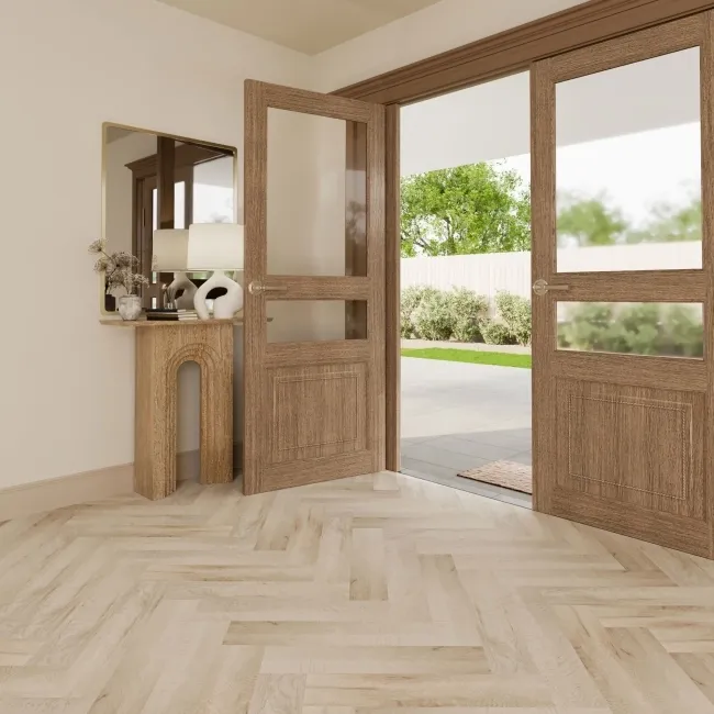 Paris Grey Oak Herringbone Luxury Click Vinyl Flooring 5mm
