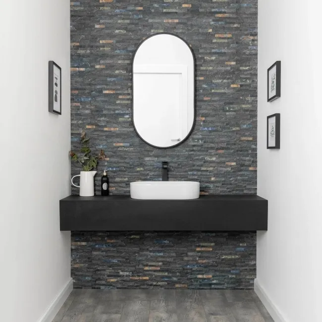 Rio Black Split Face Effect Italian Porcelain Wall Tile
