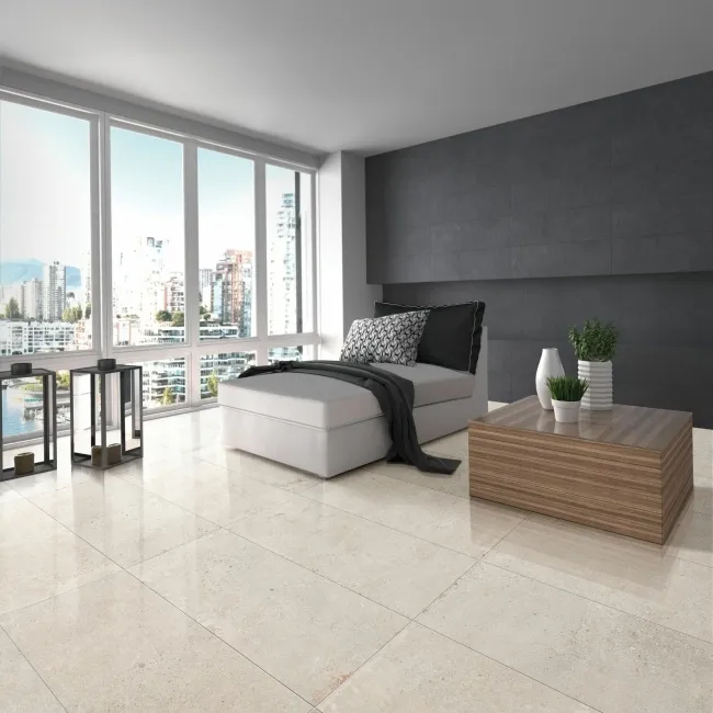 Abstract Bone Stone Effect Polished Porcelain Floor Tile