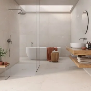 Roca Crema Delicato Marble Effect Matt Porcelain Tile