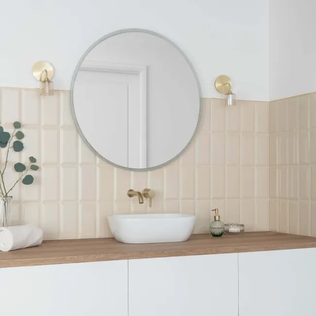 Subway Bevelled Cream Gloss Ceramic Wall Tiles