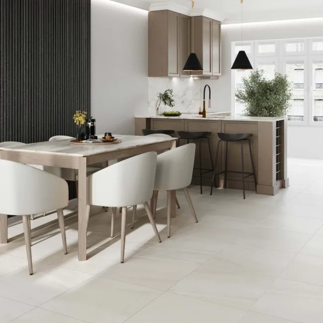 Rosetta White Stone Effect Matt Porcelain Floor Tile