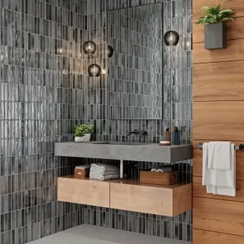 Alba Dark Blue Kit Kat Effect Gloss Ceramic Wall Tile