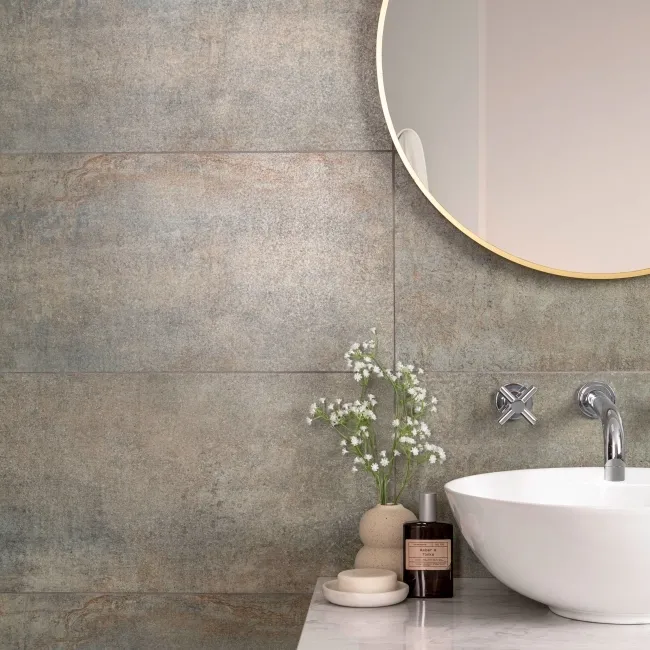 Oxide Green Concrete Effect Matt Ceramic Wall Tile