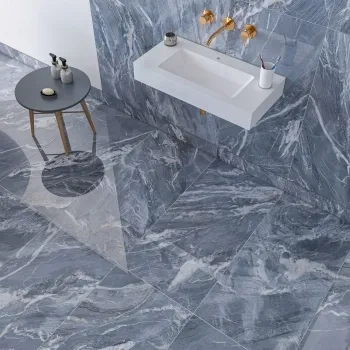 Aroma Blue Marble Effect Polished Porcelain Wall and Floor Tile