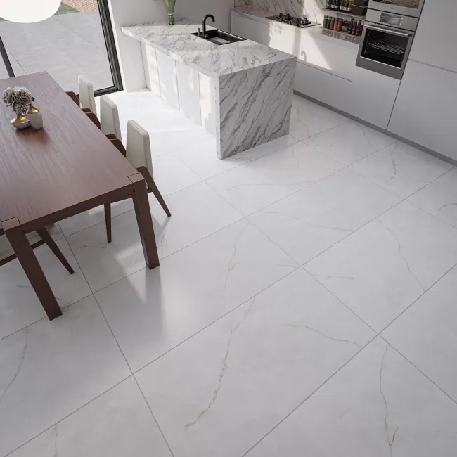Omen White Onyx Marble Effect Matt Porcelain Tile
