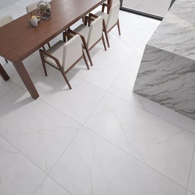 Omen White Onyx Marble Effect Matt Porcelain Tile