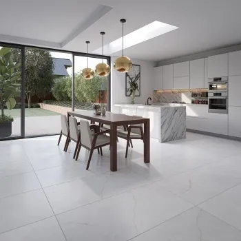 Omen White Onyx Marble Effect Matt Porcelain Tile
