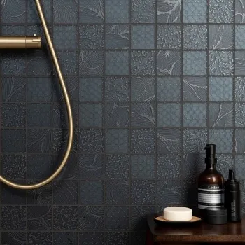Hampton Black Patterned Matt Glass Mosaic