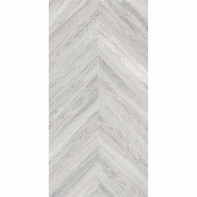Loire Pearl Grey Matt Chevron Wood Effect Porcelain Floor Tile