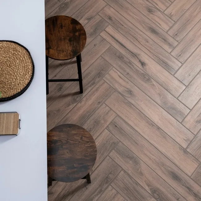 Naturalia Dark Oak Wood Effect Matt Porcelain Floor Tile