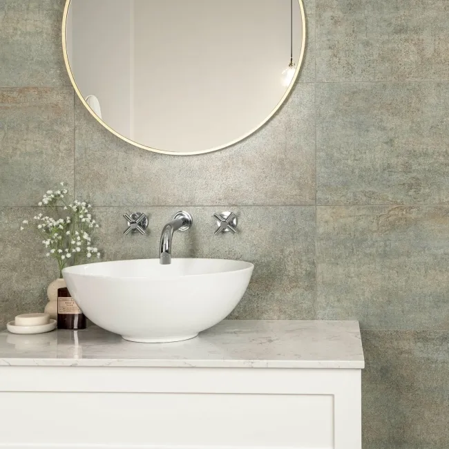Oxide Green Concrete Effect Matt Ceramic Wall Tile