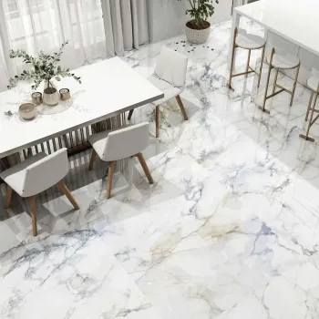 Mare Blue Marble Effect Large Polished Porcelain Floor Tile