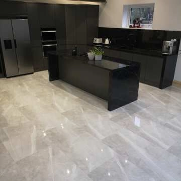 Alessia Light Grey Marble Effect Polished Porcelain Wall and Floor Tile