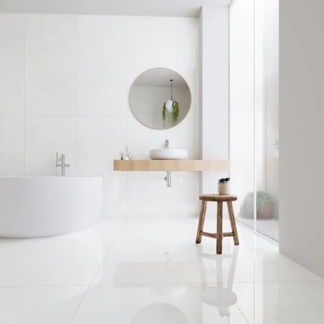 Precious White Onyx Marble Effect Polioshed Porcelain Tile