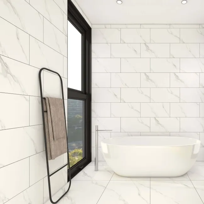 Alaskan Calacatta White Marble Effect Matt Porcelain Wall and Floor Tile