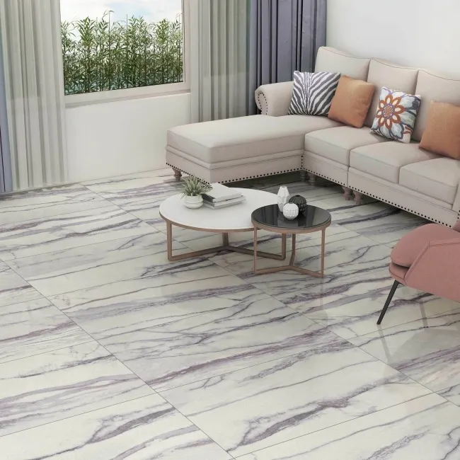 Amazonas Purple Marble Effect Semi Polished Porcelain Tile