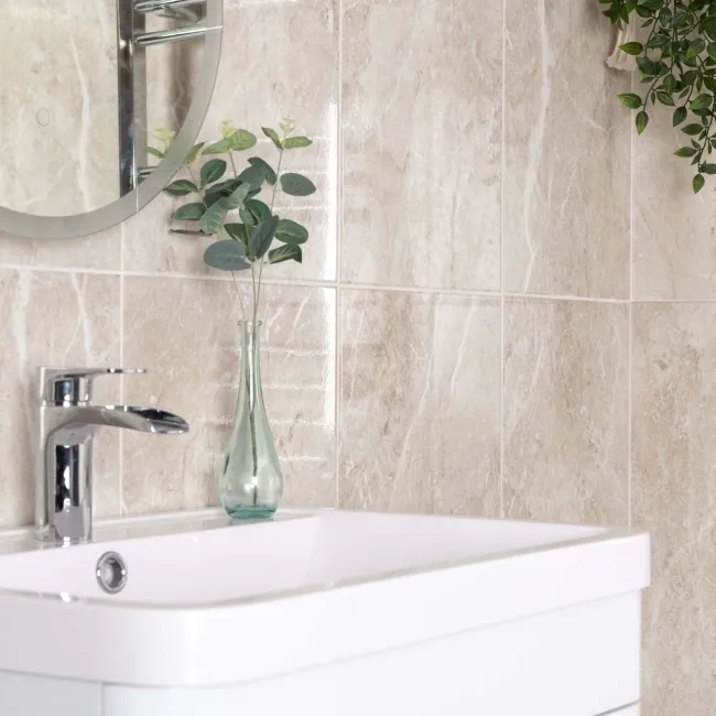 Bernini Marfil Gloss Marble Effect Ceramic Wall Tile