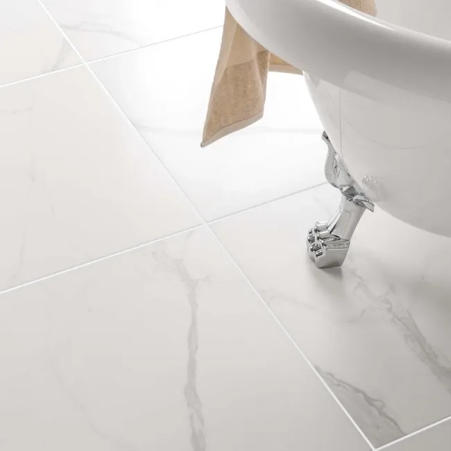 Carrara White Matt Marble Porcelain Floor Tile