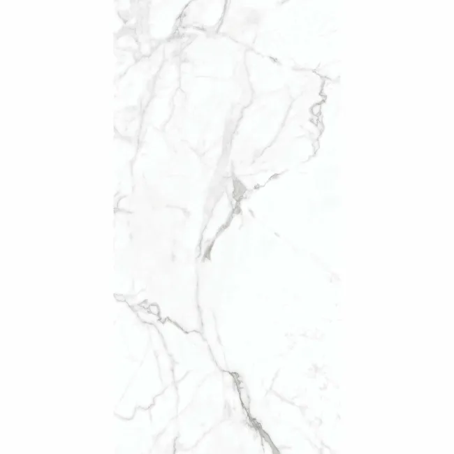 Carrera White Marble Effect Rectified Polished Porcelain Wall and Floor Tile