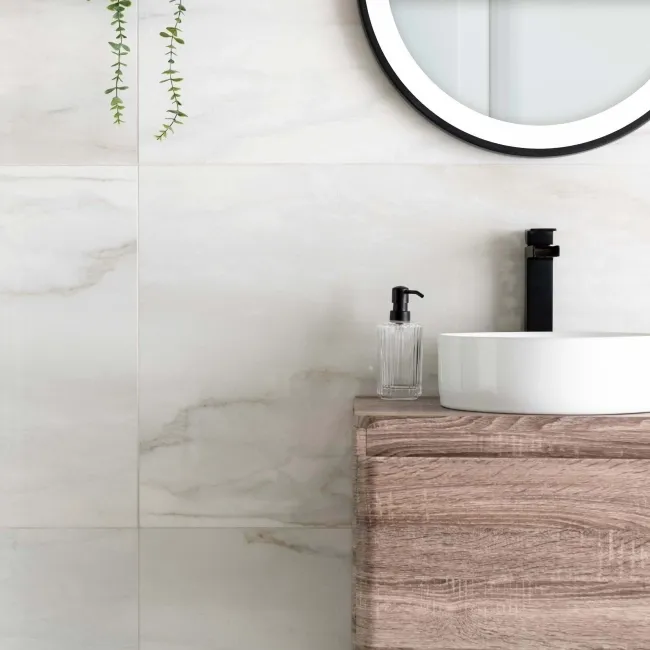 Delicatto White Marble Effect Polished Porcelain Wall and Floor Tile