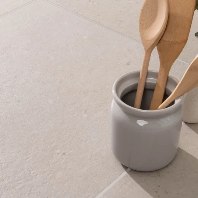 Flakestone Cream Concrete Effect Matt Porcelain Floor Tile