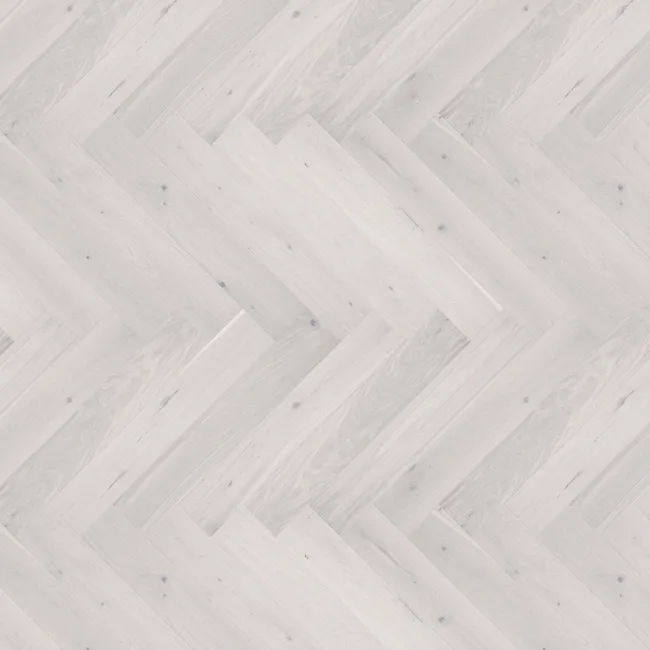Gaize Light Grey Oak Engineered Flooring 14mm Herringbone Lacquered