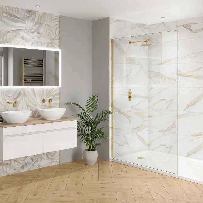 Idyllic Gold Marble Effect Matt Large Ceramic Wall Tile