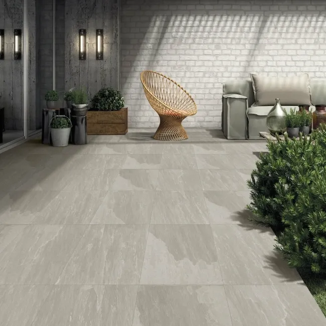 Kandla Stone Effect Grey Matt Anti-Slip Porcelain Outdoor Slab Tile