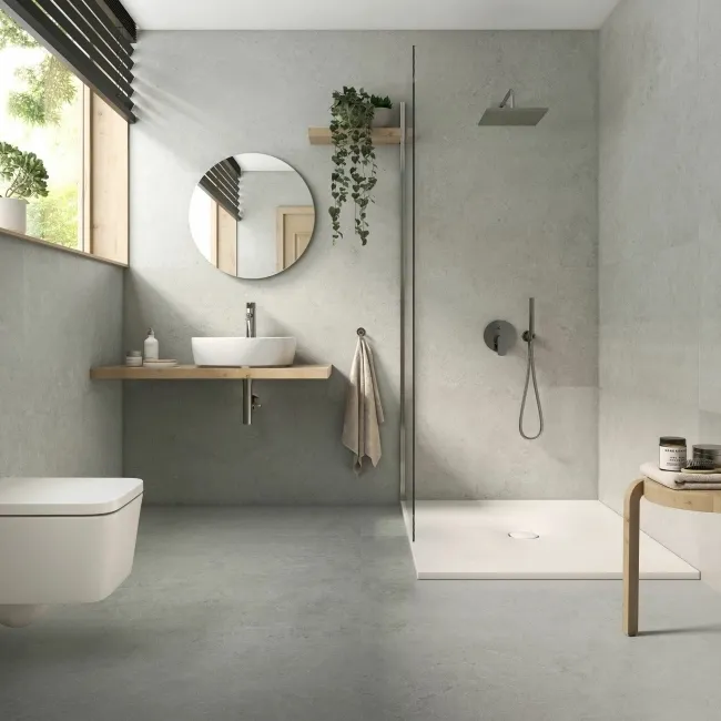 Roca Limestone Effect Grey Matt Large Porcelain Wall & Floor Tile