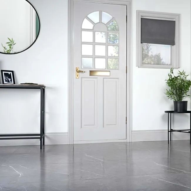 Marble Deluxe Grey Tile Luxury Click Vinyl Flooring 6mm