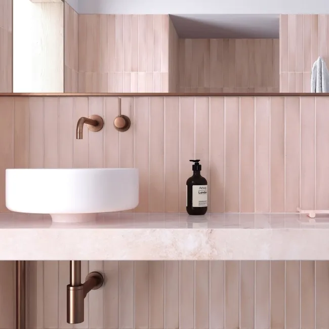 Massimo Pink Brick Effect Matt Ceramic Wall Tile