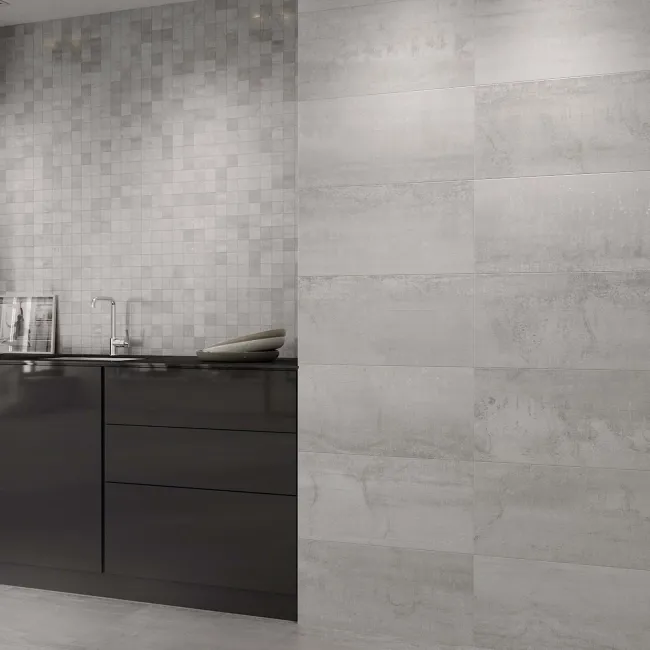 Metal Silver Rectified Porcelain Wall And Floor Tile