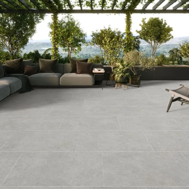 Mineral Grey Rustic Edge Stone Effect Porcelain Outdoor Slab