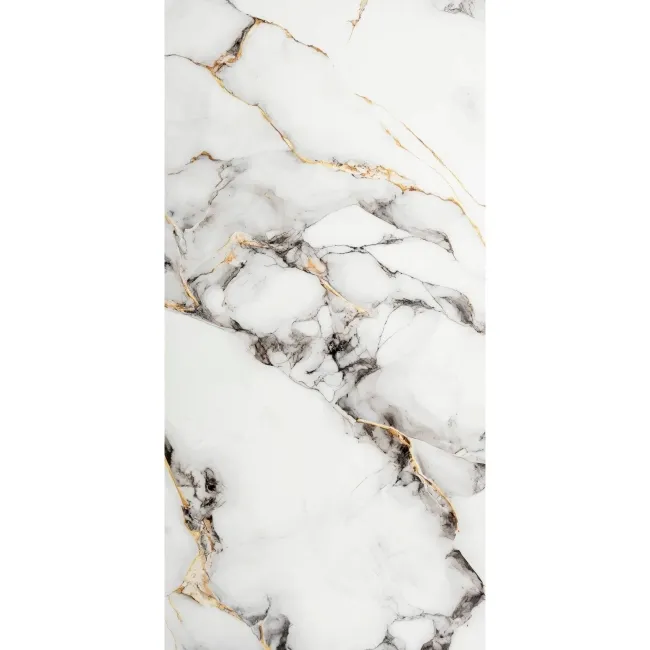 Napoli Grey White Marble Effect Polished Porcelain Tile