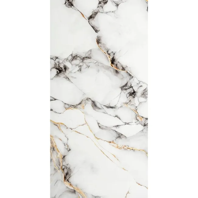 Napoli Grey White Marble Effect Polished Porcelain Tile