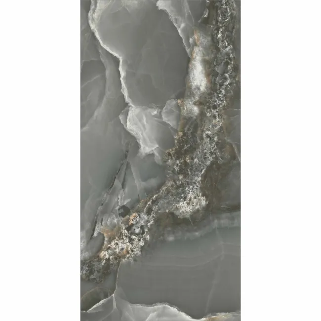 Onyx Marble Effect Dark Grey Polished Porcelain Wall and Floor Tile