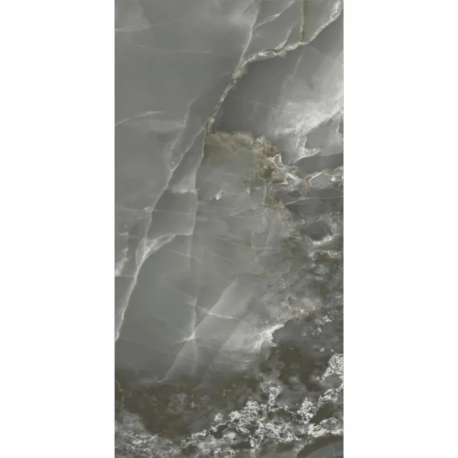 Onyx Marble Effect Dark Grey Polished Porcelain Wall and Floor Tile