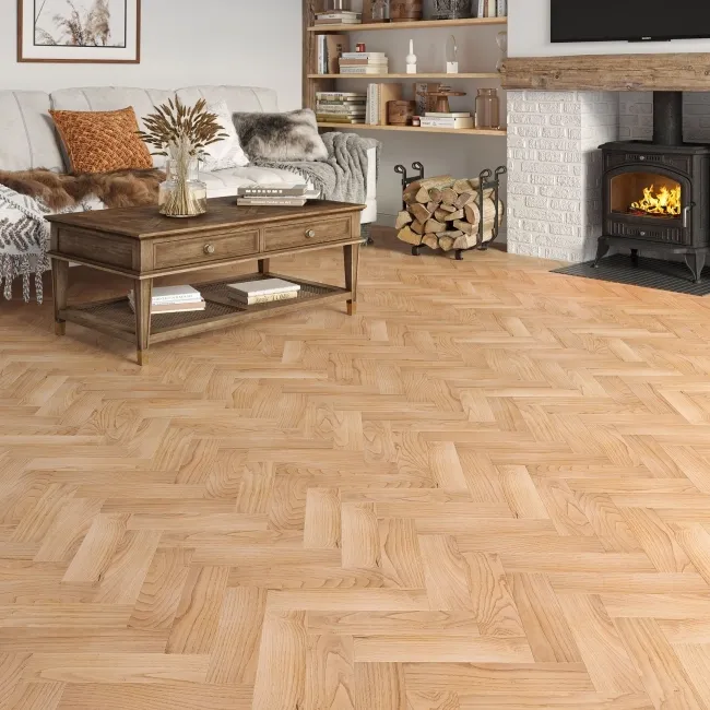Parquet Oak Herringbone Engineered Wood 10mm Smooth Lacquered