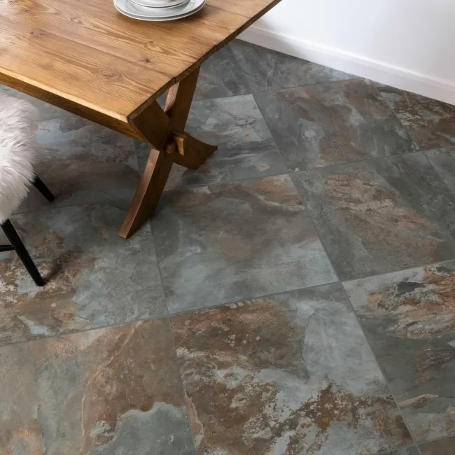 Slate Way Green Matt Porcelain Floor Tile