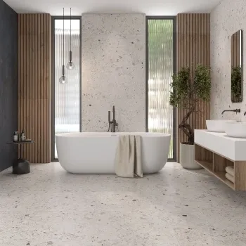 Jaya Beige Terrazzo Effect Matt Porcelain Wall and Floor Tile
