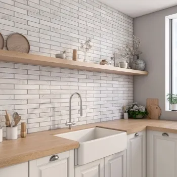 Cool Ash Grey Brick Effect Matt Ceramic Wall Tile