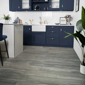 Copenhagen Dark Grey Rectified Matt Wood Effect Porcelain Floor Tile