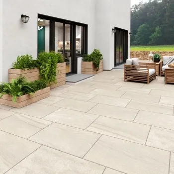 Everest Beige Stone Effect Matt Porcelain Outdoor Slab Tile